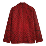 Red Spider Web Print Men's Cotton Blazer