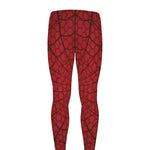Red Spider Web Print Men's leggings