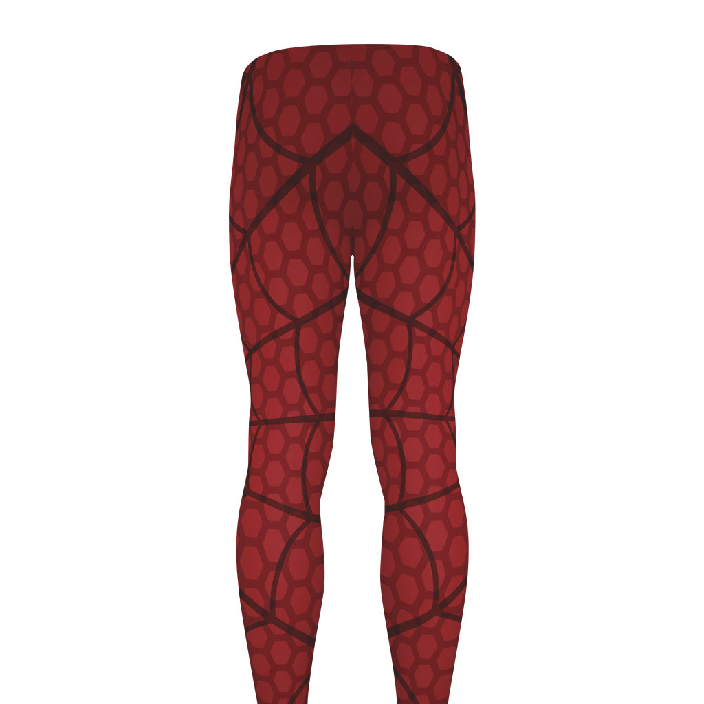 Red Spider Web Print Men's leggings