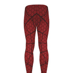 Red Spider Web Print Men's leggings