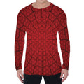 Red Spider Web Print Men's Long Sleeve T-Shirt
