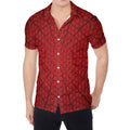 Red Spider Web Print Men's Shirt