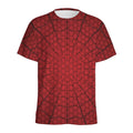 Red Spider Web Print Men's Athletic T-Shirt