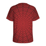 Red Spider Web Print Men's Sports T-Shirt