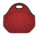 Red Spider Web Print Neoprene Lunch Bag