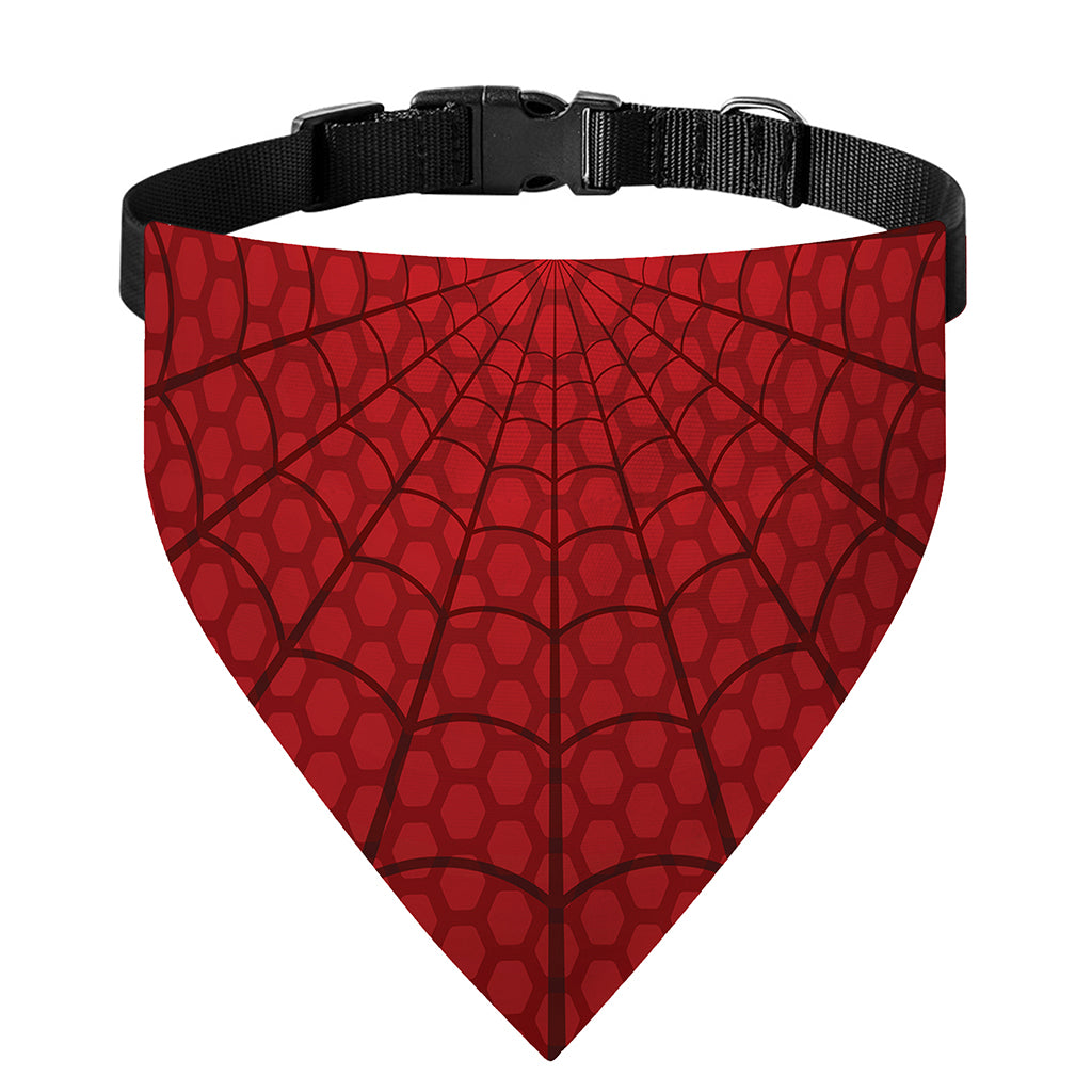 Red Spider Web Print Over The Collar Dog Bandana