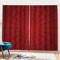 Red Spider Web Print Pencil Pleat Curtains