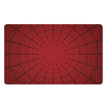 Red Spider Web Print Polyester Doormat