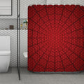 Red Spider Web Print Polyester Shower Curtain