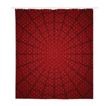Red Spider Web Print Polyester Shower Curtain