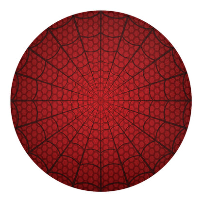 Red Spider Web Print Round Blanket