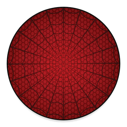 Red Spider Web Print Round Floor Mat