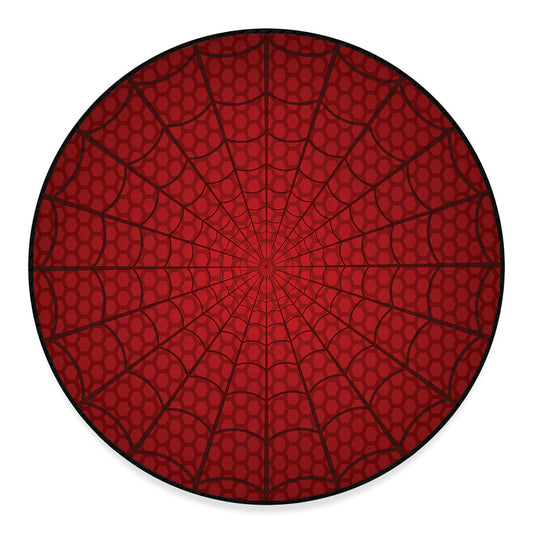 Red Spider Web Print Round Floor Mat