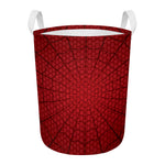 Red Spider Web Print Round Laundry Basket