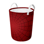 Red Spider Web Print Round Laundry Basket