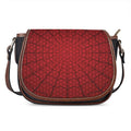 Red Spider Web Print Saddle Bag