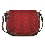 Red Spider Web Print Saddle Bag