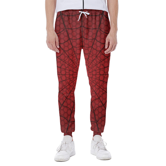 Red Spider Web Print Scuba Joggers