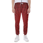 Red Spider Web Print Scuba Joggers