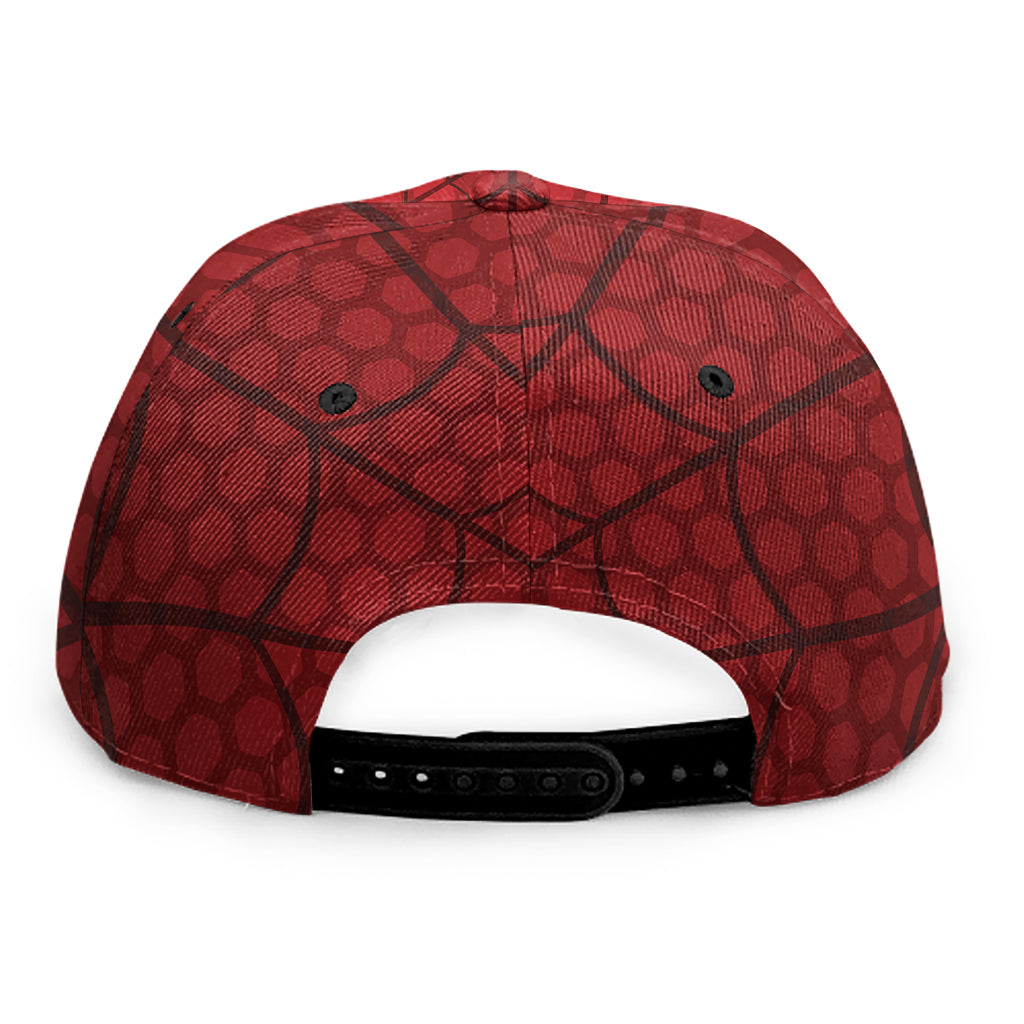 Red Spider Web Print Snapback Cap
