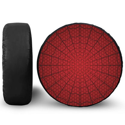 Red Spider Web Print Tire Cover