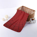 Red Spider Web Print Towel