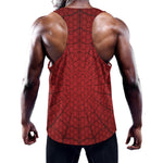 Red Spider Web Print Training Tank Top