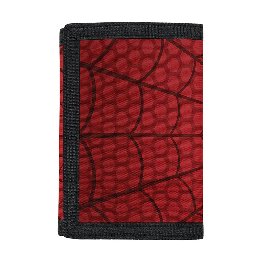 Red Spider Web Print Trifold Wallet