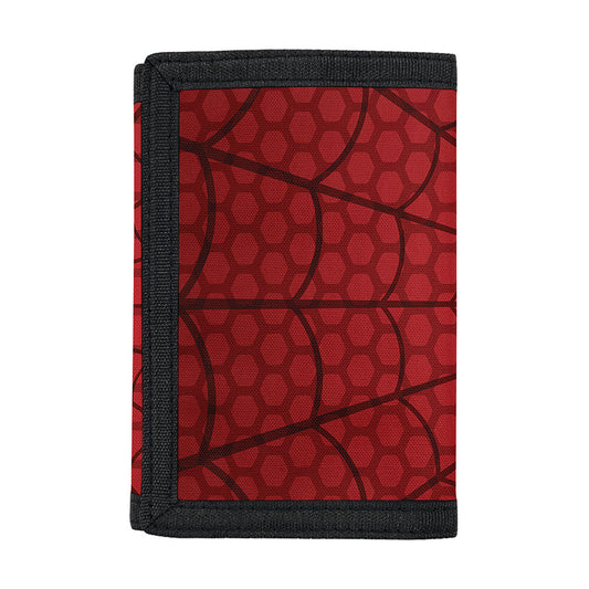 Red Spider Web Print Trifold Wallet