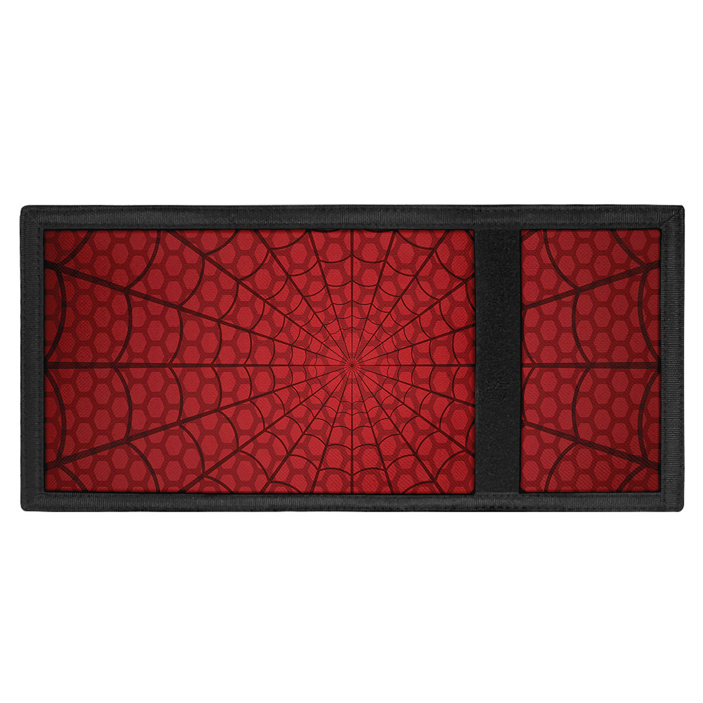 Red Spider Web Print Trifold Wallet
