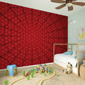 Red Spider Web Print Wall Sticker