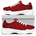 Red Spider Web Print White Chunky Shoes
