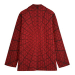 Red Spider Web Print Women's Blazer