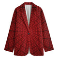 Red Spider Web Print Women's Cotton Blazer
