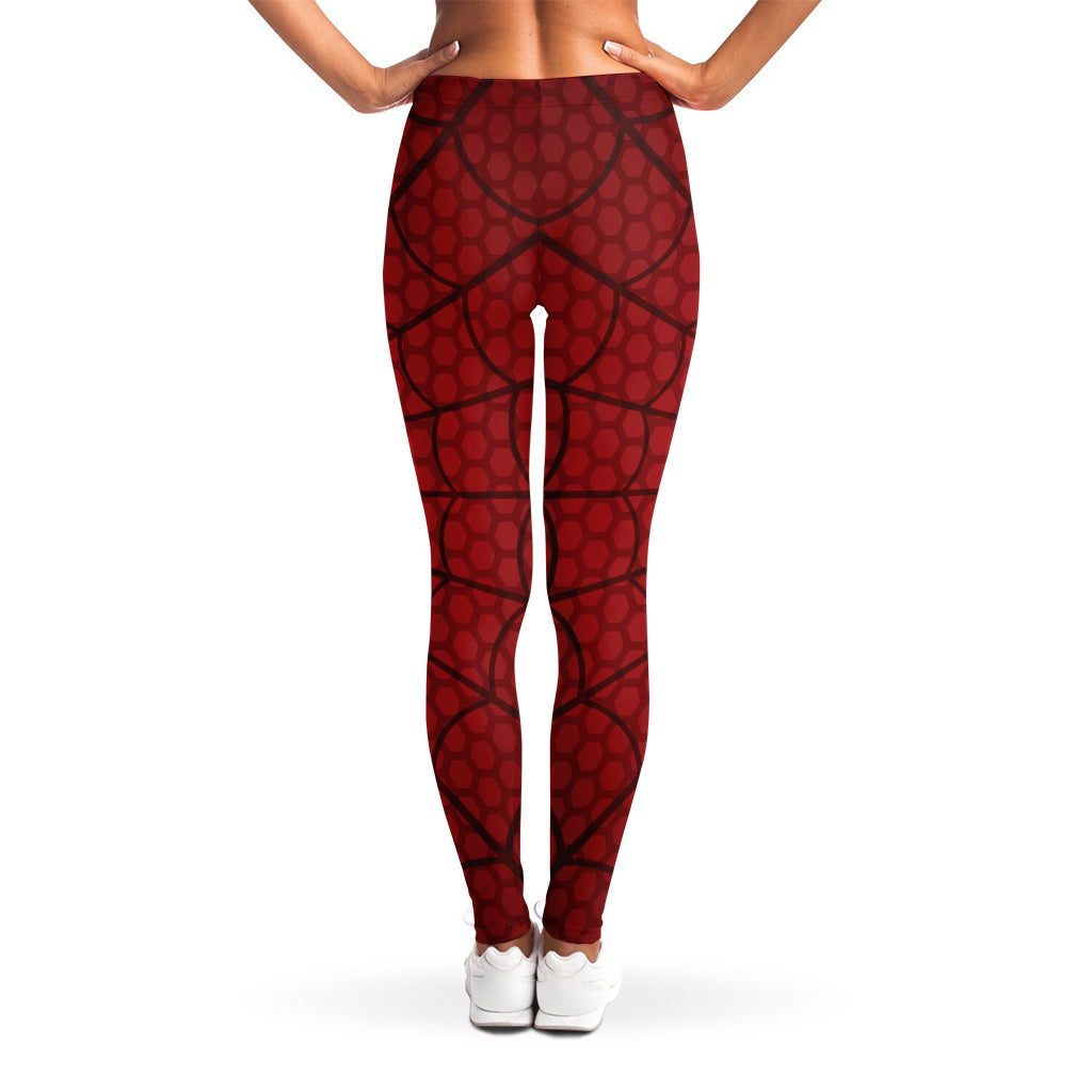 Red Spider Web Print Women's Leggings
