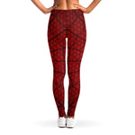 Red Spider Web Print Women's Leggings
