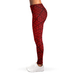 Red Spider Web Print Women's Leggings
