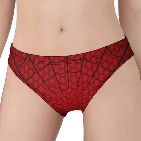 Red Spider Web Print Women's Panties