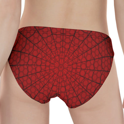 Red Spider Web Print Women's Panties