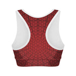 Red Spider Web Print Women's Sports Bra