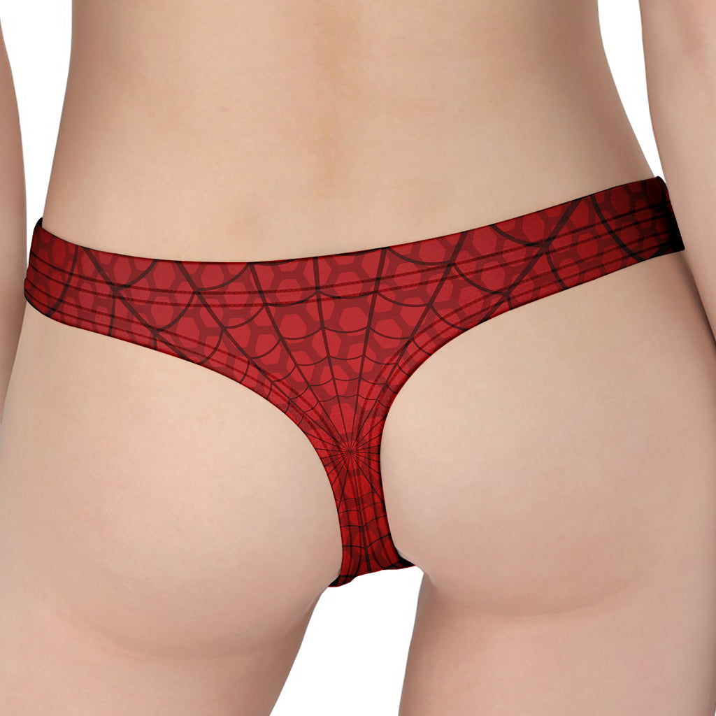 Red Spider Web Print Women's Thong