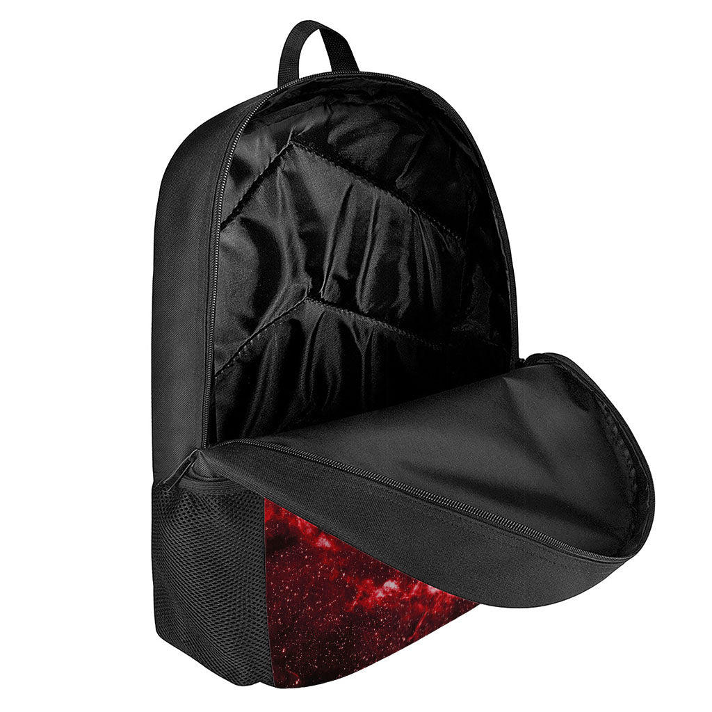 Red Stardust Universe Galaxy Space Print 17 Inch Backpack