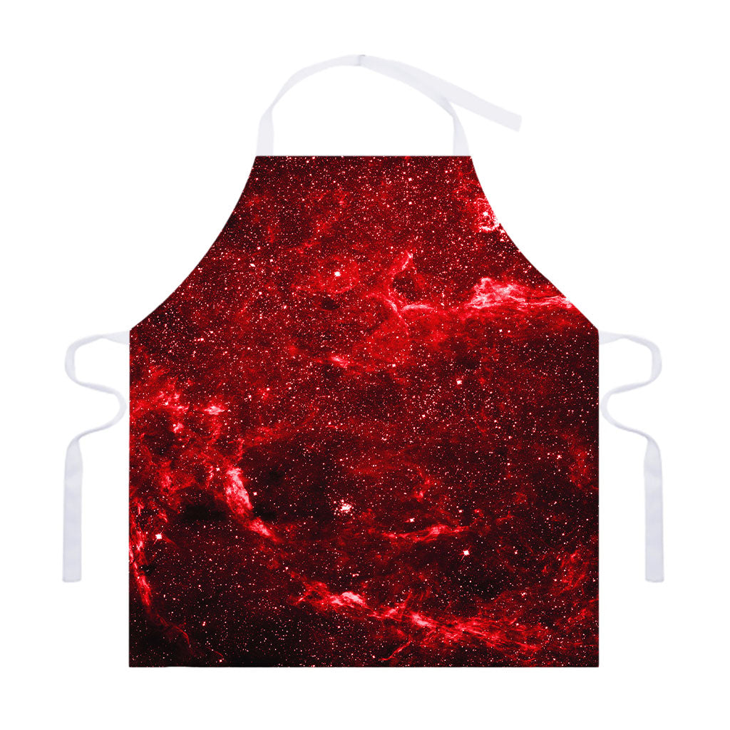 Red Stardust Universe Galaxy Space Print Adjustable Apron