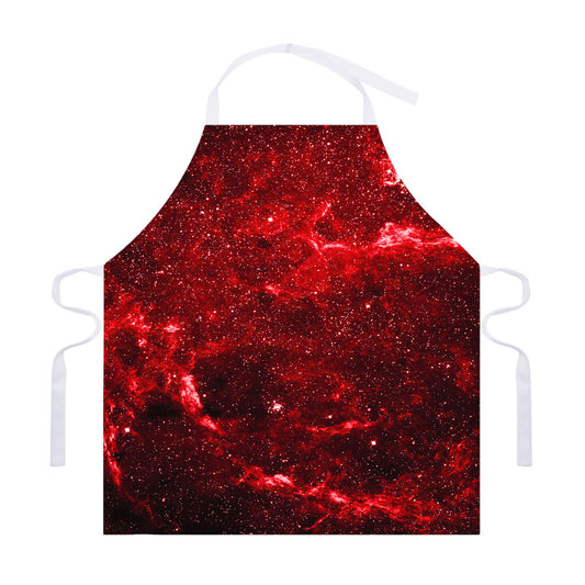 Red Stardust Universe Galaxy Space Print Adjustable Apron