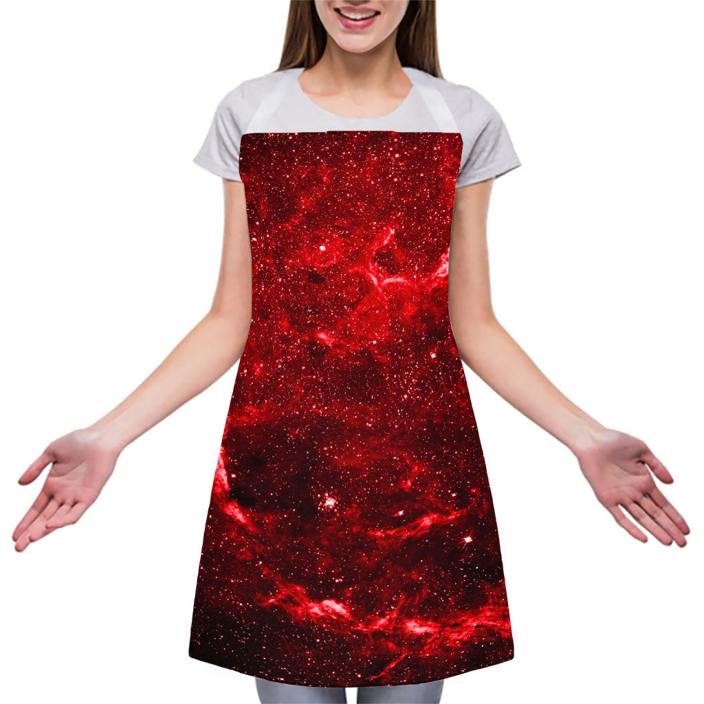 Red Stardust Universe Galaxy Space Print Adjustable Apron