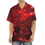 Red Stardust Universe Galaxy Space Print Aloha Shirt