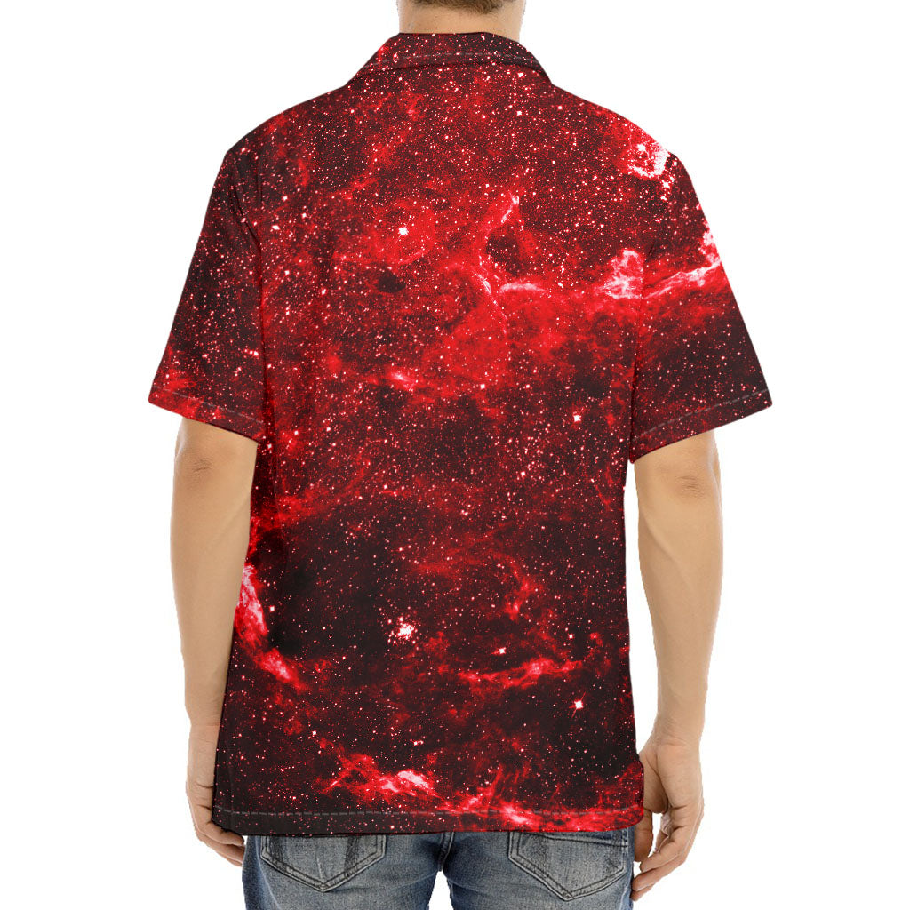 Red Stardust Universe Galaxy Space Print Aloha Shirt