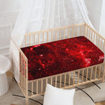 Red Stardust Universe Galaxy Space Print Baby Crib Sheet