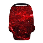 Red Stardust Universe Galaxy Space Print Baby Seat Cover
