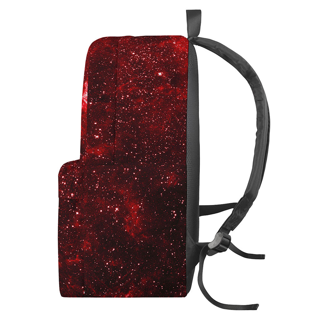 Red Stardust Universe Galaxy Space Print Backpack